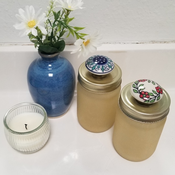 Repurposed Frosted Glass Jars - Picture 4 of 4